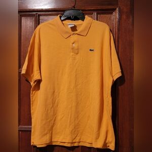 Vintage " Devanlay" LACOSTE Tennis Polo Shirt XL-8-Orange Sherbert